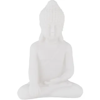 Relaxdays Buddha Figur 17 cm Weiß