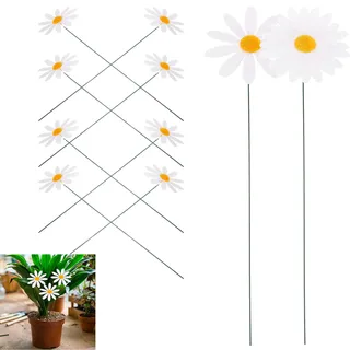 Ktnyl 10 Stück Gänseblümchen Gartenstecker, Gartenstecker Metall, Blumenstecker, Blumenstecker Frühling, Gartenstecker Bunt, Metall Gänseblümchen, für Garten, Rasen, Terrasse, Außendekoration.