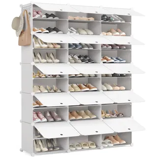 Mondeer Schuhregal 10 Ebenen 60 Paar 0 x 0 x 0 cm weiß / weiß
