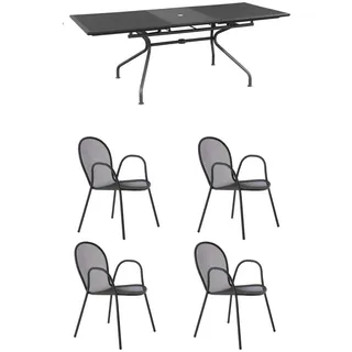 Angebot Emu Set Tisch Athena Ausziehbar 160/210X90 + 4 Sessel Ronda Eisen Bis