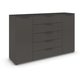 Rauch Flipp Schubladenkommode 160 x 100 x 42 cm Grau/Schwarz