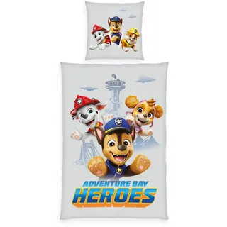 Herding Paw Patrol Flanell Grau 135 x 200 cm + 80 x 80 cm