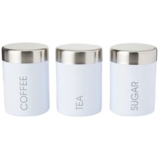 Premier Housewares Liberty Tea-, Kaffee- und Zuckerdosen, inkrementelle Höhen, Stufenhöhen — 3er-Set, hellblau