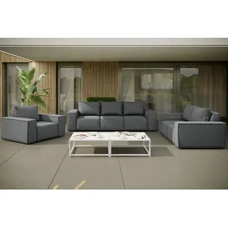 kaiser möbel Gartenmöbel set 3 2 1 für den Garten, Terrasse, gartenmöbel lounge set Sonne Exclusicve Grau - Grau