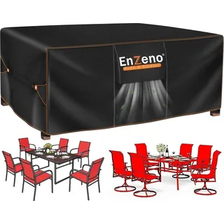 luxuskollektion Enzeno Gartentisch Abdeckung 210 x 110 x 74 cm Grau