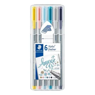 Staedtler Staedtler, Schreibstifte, triplus fineliner 334 Dreikantige Fineliner (Sortiert, 6 x)