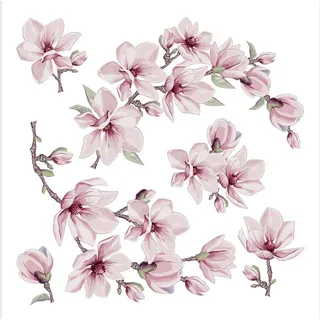 Magnolienblüte Küche, Wohnzimmer, Büro, Schlafzimmer Wandstickers, Wandtattoo, Decals von AG Design 30 x 30 cm | SSA 3874