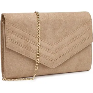 Miss Lulu Damen Elegant Clutch Abendtasche mit Kette Schwarz/Rosa