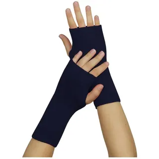 wobera Angora Stulpen mit Daumenloch 1 P dunkelblau Unisex