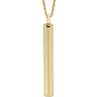 Fossil Herrenkette Harlow Linear Texture Edelstahl goldfarben, JF04609710
