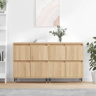 vidaXL Sideboards 2 Stk. Sonoma-Eiche Holzwerkstoff - Braun