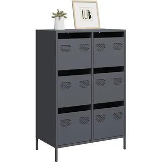 vidaXL Highboard Anthrazit 68x39x101,5 cm Stahl - Grau