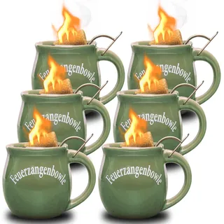 Feuerzangentasse 6er im Karton, Oliv - für Feuerzangenbowle