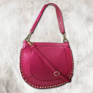 Toscanto Damen Schultertasche Umhängetasche Leder tasche pink OTTM105SP