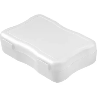 Brotdose "Wave" klein – BPA-freie Lunchbox mit Klickverschluss - Nachhaltige Pausenbox Germany für Kinder in Schule & Kindergarten - Weiß - Weiß