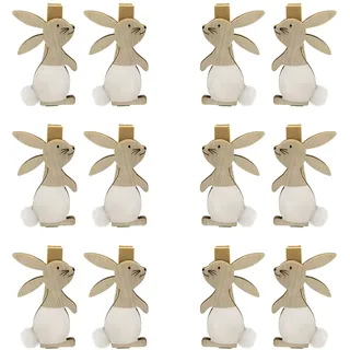 Ostern Holzklammern, Osterhase Deko Holz, Osterdekoration, Deko Klammern Mini Vintage Holzklammern Klein Mit Figuren Zum Geschenktüten Geschenkanhänger Osternest Korb Mitgebsel Stempel Fotos Karte