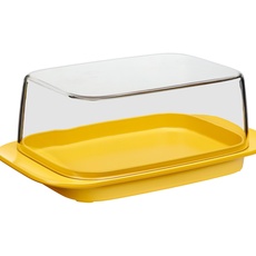 Mepal Butterdose -yellow – für 250 g Butter – transparenter Deckel – passt genau in die Kühlschranktüre – spülmaschinenfest - Neue Version