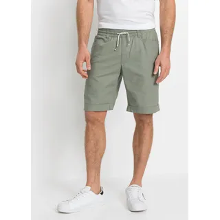 Bermudas BONPRIX, Herren, Gr. 48, N-Gr, seegras, Web, Obermaterial: 55% Leinen, 45% Baumwolle, regular fit, Hosen Bermudas, aus Leinen-Baumwoll-Mix, Regular Fit, lässiger Stil, Topseller