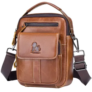 BAIGIO Umhängetaschen Herren Klein Herrentasche Leder Schultertasche Ledertasche für Männer Arbeit Reise Alltagsleben