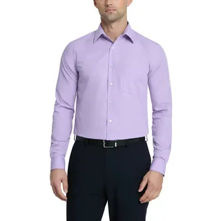 Van Heusen Herren Kleid Shirt Regular Fit Popeline Solid Klassisches Hemd, Lavendel, 41 cm Hals 81 cm-84 cm Ärmel