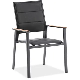 Stapelsessel , Schwarz , Holz , Teakholz , massiv , eckig , 62x96x63 cm , stapelbar, gastro- und objekttauglich , Gartenmöbel, Gartensessel, Stapelsessel