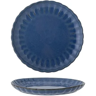 Bloomingville Latina Teller D27xH2 – Steingut Speiseteller – Hochwertiger Keramikteller für den täglichen Gebrauch & besondere Anlässe – Spülmaschinen- & Mikrowellengeeigne (Dunkelblau)