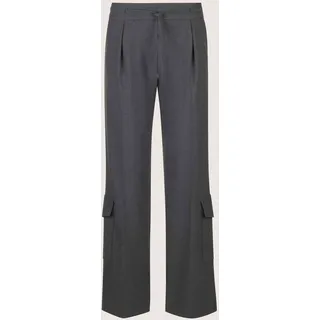 Cargohose MADELEINE "Hose Cargo-Hose zum Schlüpfen", Damen, Gr. 38, N + K Gr, weiß (steingrau, wollweiß, melange), Obermaterial: 63% Polyester PES. 32% Viskose CV. 5% Elasthan EL., Modern, normal, Hosen Cargohose