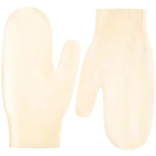 Zwillingsherz Fäustlinge aus reinem Kaschmir, weiß