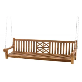 CLP Schaukelbank Farm Teakholz wetterfest mit Befestigungsmaterial teak 200 cm - Braun
