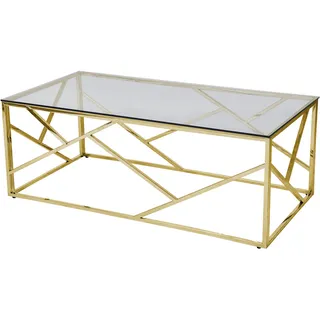 SalesFever Glastisch mit stilvoller Eleganz Gold Metall 120 x 45 x 60 cm