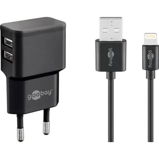 goobay Apple Lightning charger set 2.4 A black 1 m,