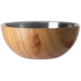 Dekoobjekt FINK "TIMBER", braun, silberfarben, B:20cm H:9cm T:20cm Ø:20cm, Edelstahl, Dekofiguren, Dekoobjekt