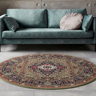 HANSE Home Teppich »Skazar Isfahan« rund 9 mm Höhe Kurzflor, Orient, Teppich, Vintage, Esszimmer, Wohnzimmer, Flur, grün