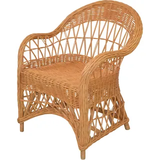 Hofmann Living And More Relaxsessel Handgeflochten 65 x 85 x 65 cm Gelb
