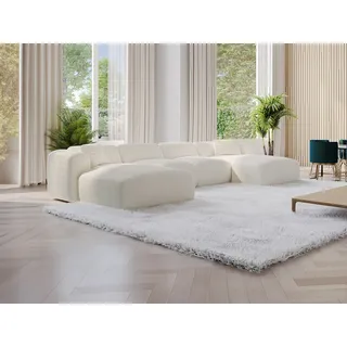 vente-unique Große Wohnlandschaft - Bouclé-Stoff - Weiß - POGNI von Maison Céphy