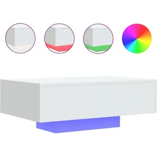 vidaXL Couchtisch mit LED-Leuchten Weiß 85x55x31 cm - Weiß