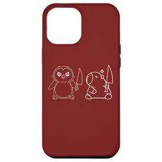 Hülle für iPhone 15 Plus Pinguin und Capybara und Messer