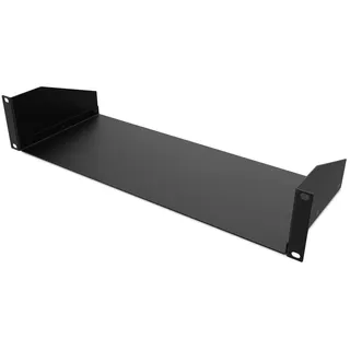 Audibax Pro Rack Shelf 2U, Rack-Ablage, 2 HE für 19 Zoll Rack, 150 mm tiefer Boden, Feste Ablage für Server-Racks, aus Stahl, Kapazität 15 kg