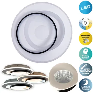 NÄVE LED Deckenleuchte "Malea", weiß, 1, Ø 49cm H: 8,5cm, 1 Stk., Leuchten, dimmbar per Fernbedienung, CCT, Memory, Nachtlicht, D: 49 cm, weiß, LED Deckenleuchte