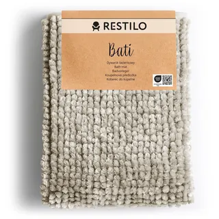 RESTILO Badematte 70 x 120 cm Badteppich Badvorleger rutschfest Bati Beige