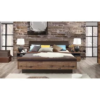 Forte Bett »Jacky, Belastbarkeit 250 KG, Stauraum« mit Polsterkopfteil, braun