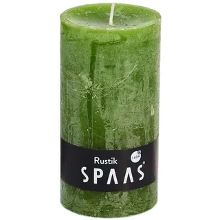 Spaas 8 Rustikale Stumpenkerzen ohne Duft, Paraffinwachs olivgrün, D 70 mm x H 130 mm