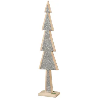 Dekobaum CREATIV HOME "Tannenbaum", silber, B:14,5cm H:69cm T:7cm, Dekofiguren, Dekobaum, mit Glitter