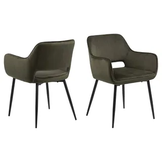 Actona Esszimmerstuhl Ranja Polyester grün 2er Set