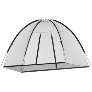 Moskito-Netzzelt Mongolisch 220 Schwarz 200x120x130 cm - Weiß, Schwarz
