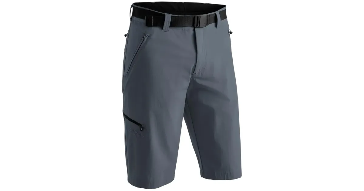 Maier Sports Nil Short M, Kurze Herren Wanderhose, Wasserabweisende Bermuda für Trekking und Hiking, PFC-frei, mSTRETCH pro 4 & Dryprotec, Grau, 48 (W33/L32