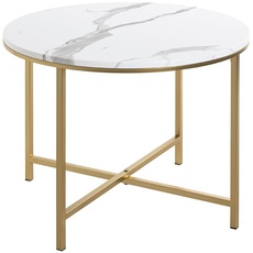 Bild HAKU Möbel Beistelltisch, gold-weiß 60,0 x 60,0 x 45,0 cm