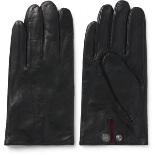 Lederhandschuhe HUGO "Jaan", Herren, Gr. 8,5, schwarz (schwarz 001), Leder, unifarben, Handschuhe Lederhandschuhe, mit Logo auf dem Knopf