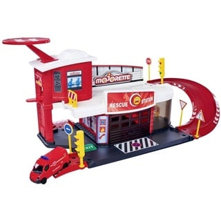 Dickie Toys 212050038 Feuerwehrstation, Launcher und Feuerwehrauto die cast Renault Master 7,5cm, 50x25x22cm