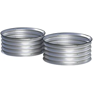 Outsunny Hochbeet aus Metall, 2er Set Blumenkasten, Gemüsebeet für Garten, Balkon, Silber , Silberfarben , 60x30x60 cm , Gartenzubehör, Hochbeete